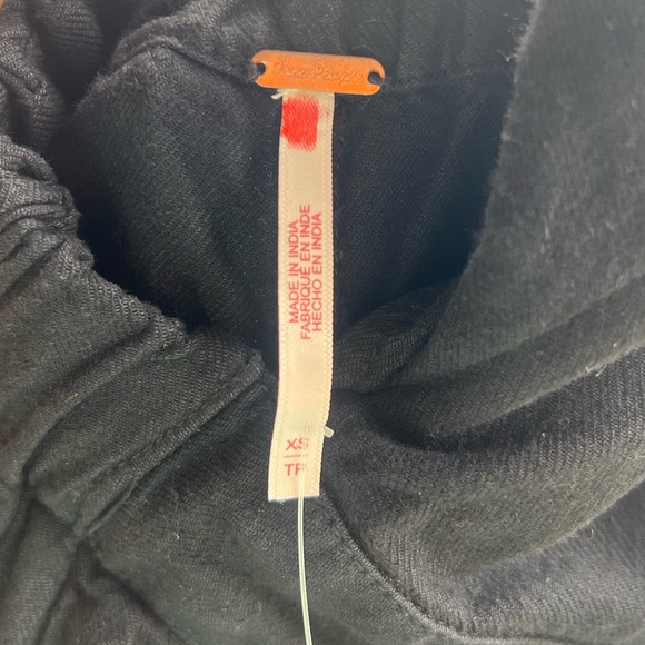 🆕 Free People Black Linen Wide-Leg Blend with Open Back Jumpsuit Size S - Picture 10 of 14